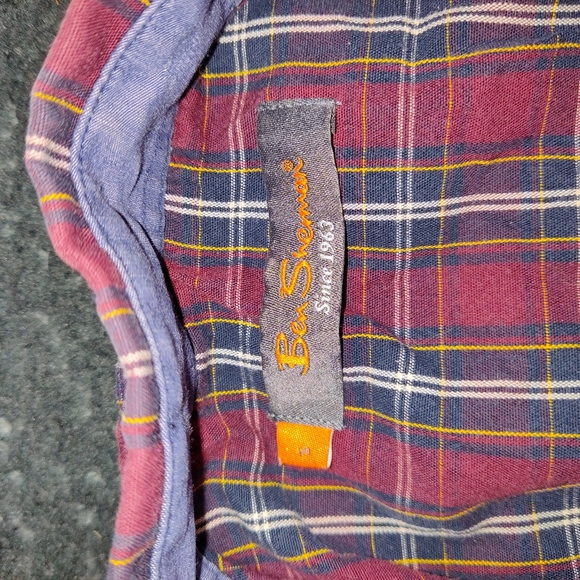 Ben Sherman Long Sleeve Button Down Plaid Shirt - Picture 5 of 8